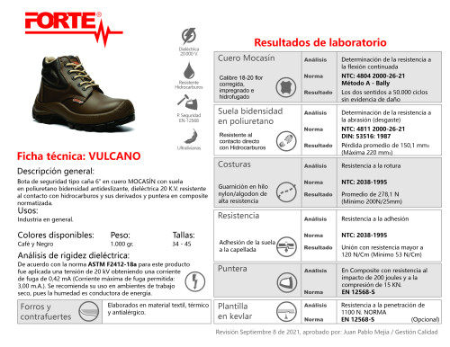 Bota con puntera de seguridad café calzado industrial
