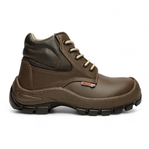 Bota con puntera de seguridad café calzado industrial