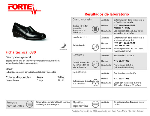 zapato para dama en cuaro de dotacion con suela en caucho