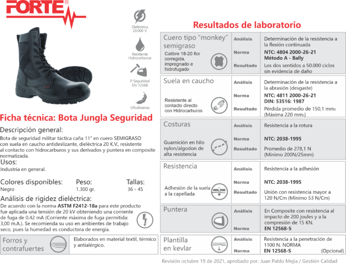 Bota tipo militar con puntera composite ref: Jungla - Image 2